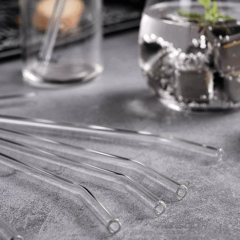 Clear Reusable Glass Straws (4 pcs) - DMC Wholesale
