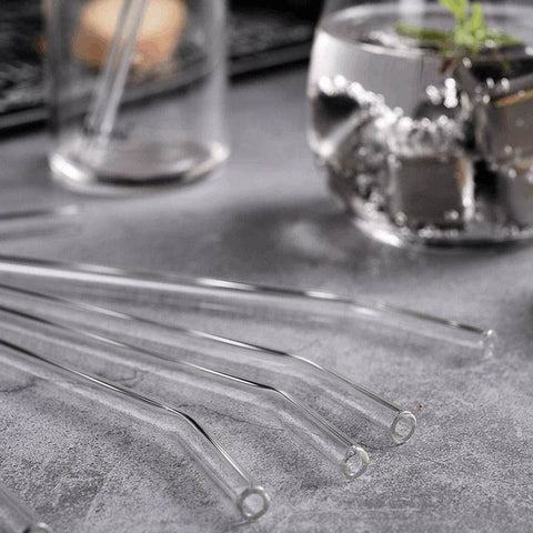 Clear Reusable Glass Straws (4 pcs)