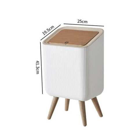Modern Push Top Trash Can with Lid (10L) - Alt View