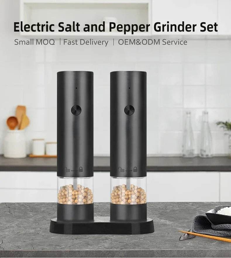 USB Rechargeable Electric Salt and Pepper Grinder Set - DMC Wholesale
