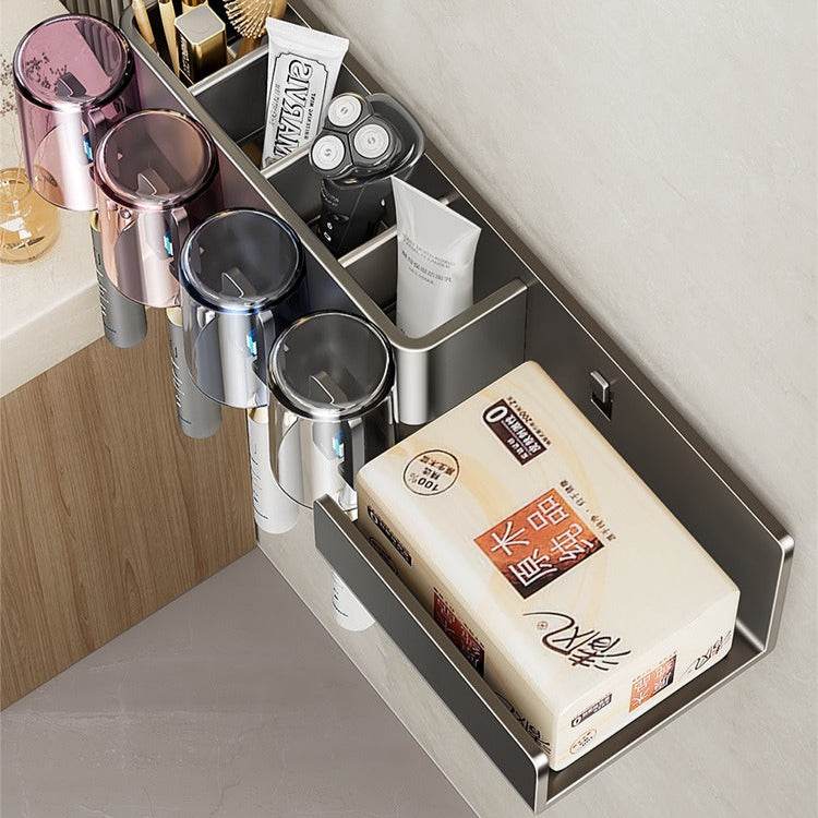 Tissue Box Wall-Mounted Bathroom Organiser (4 Compartment) - DMC Wholesale