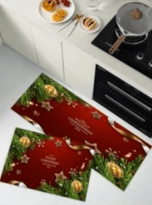 Kitchen Mat Set (3D)(2 pcs)(Christmas Message) - Alt View