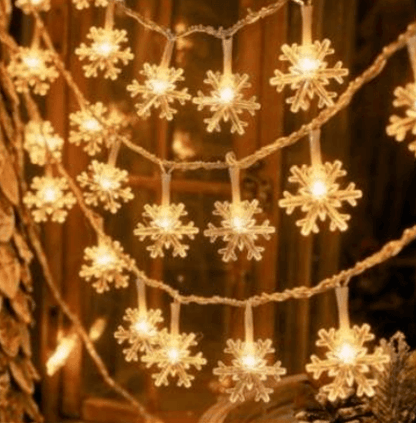 Battery Operated Snow Flake String Lights (20L)(3M)(Yellow) - DMC Wholesale