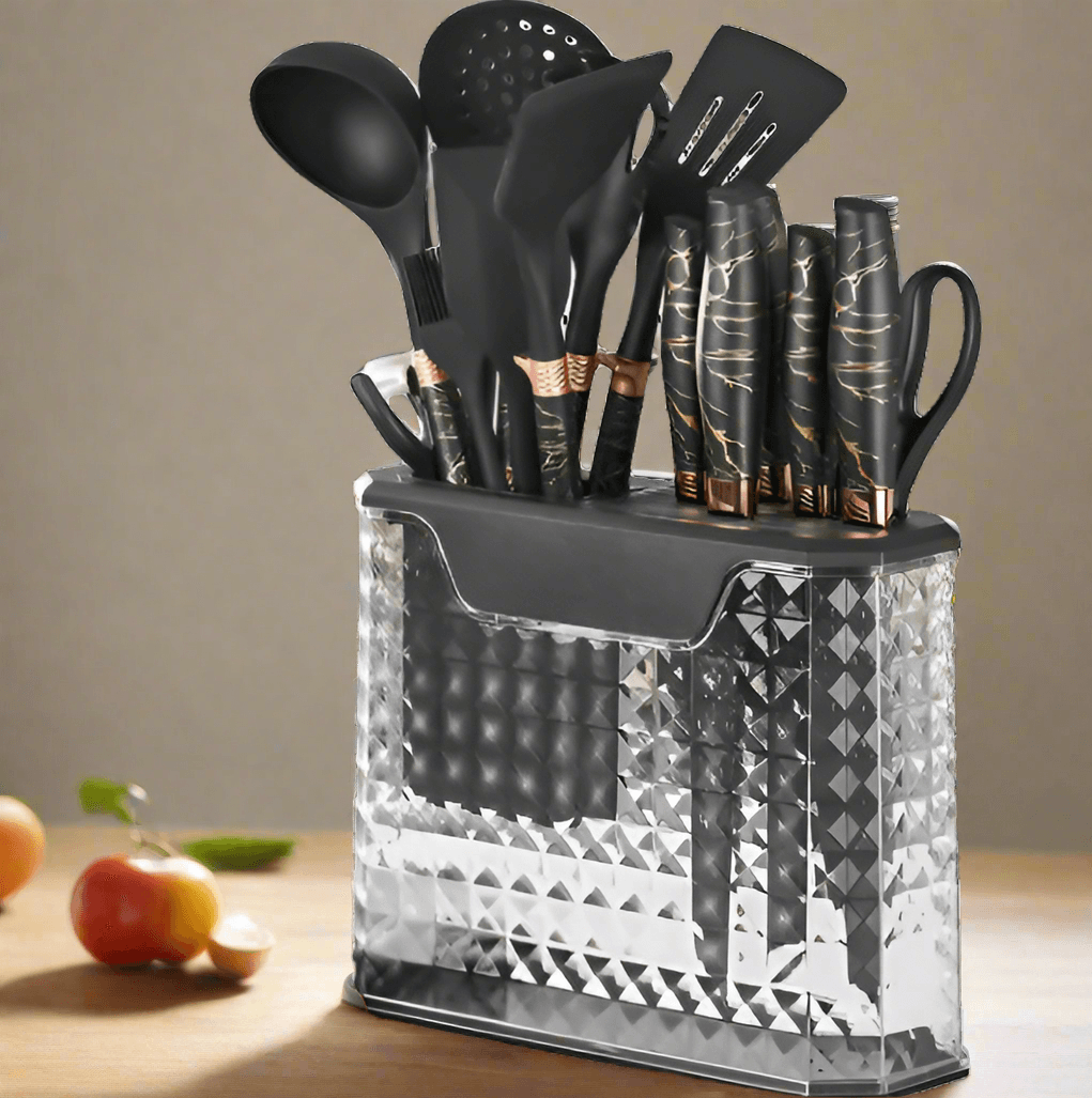 Utensil and Knife Block Set (16 pcs) - DMC Wholesale