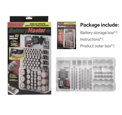 Battery Organizer Storage Case with Tester (excluding batteries) - DMC Wholesale