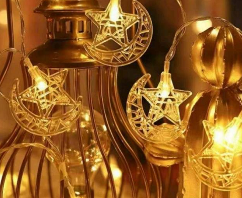 Star On Moon City Battery Operated String Lights (20L)(3M)(Yellow)