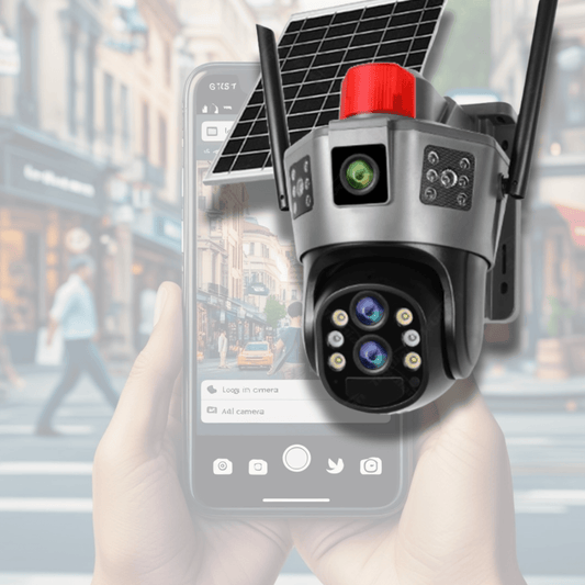 4G Solar Powered Multi Lens Security Camera - DMC Wholesale