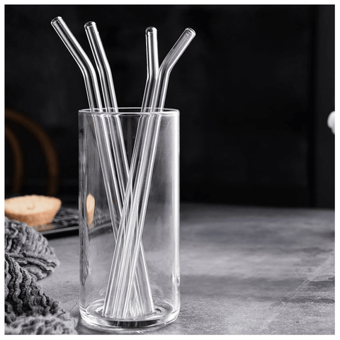Clear Reusable Glass Straws (4 pcs) - Alt View