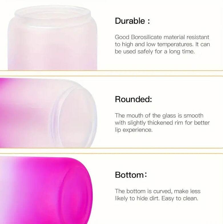 Frosted Drinking Glass With Bamboo Lid (380ml)(Each) - DMC Wholesale