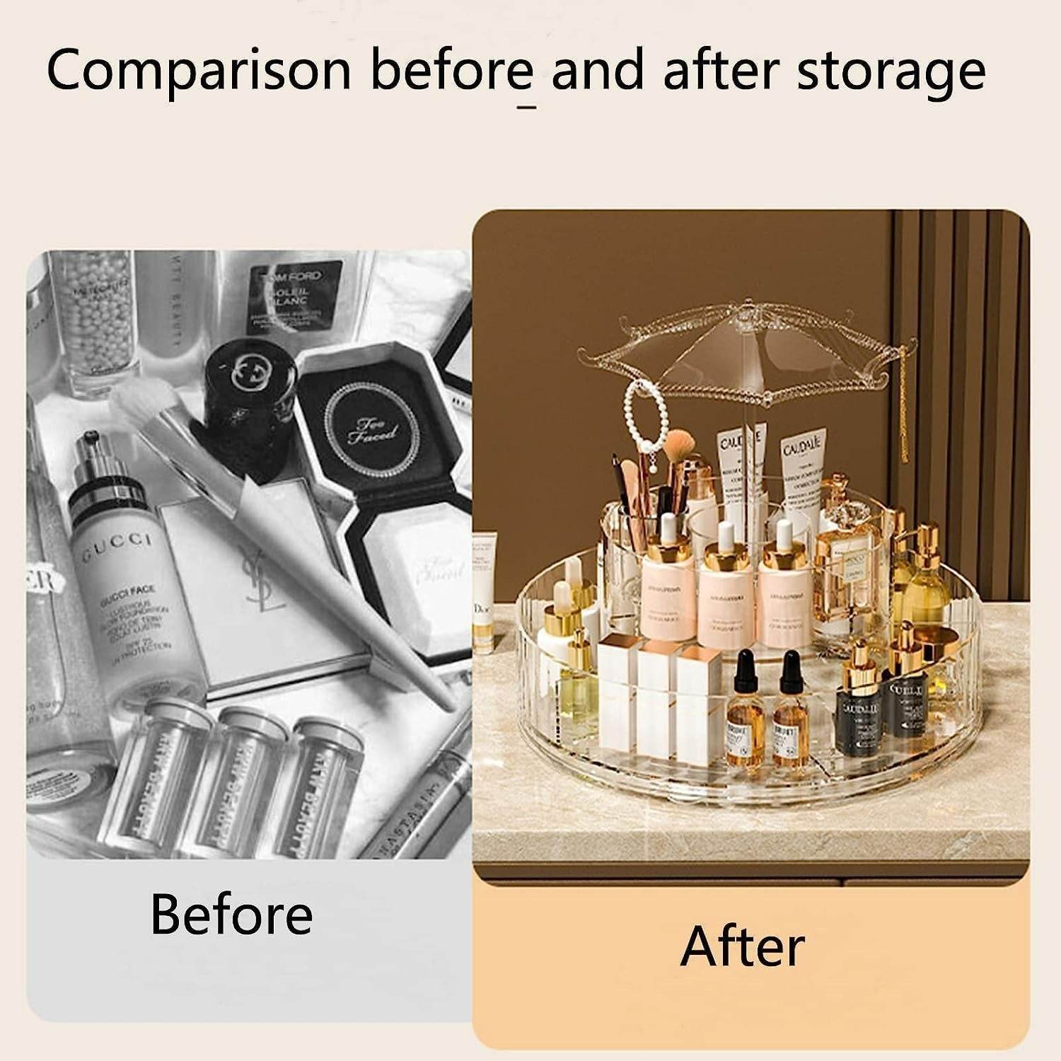 Rotating Make-Up Organiser With Umbrella Hook - DMC Wholesale
