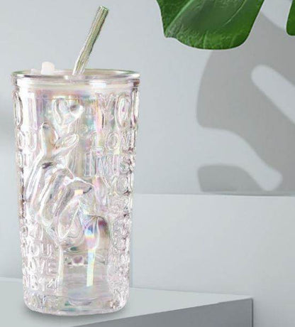 Elegant Aesthetic Glass Tumbler Mug (430ml)(Each) - DMC Wholesale