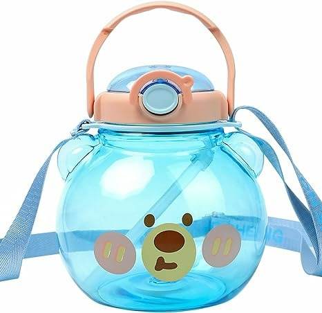 Cute Cartoon Bear Straw Bottle (1L) - DMC Wholesale