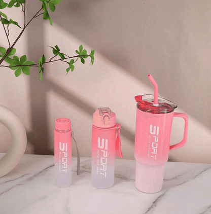 3in1 Plastic Water Bottle Set - DMC Wholesale