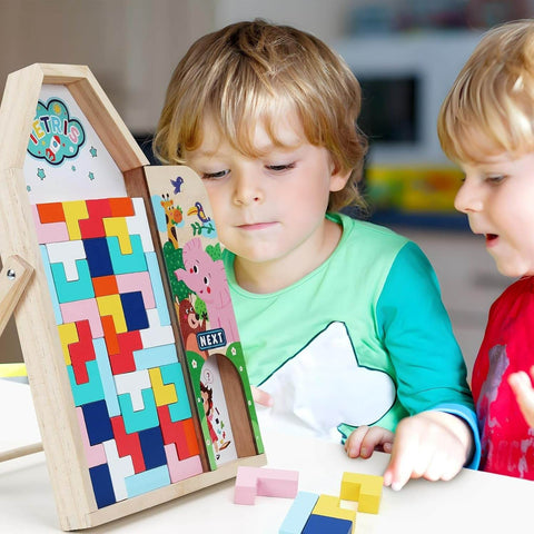 Multifunctional 3D Tetris Wooden Board - Alt View