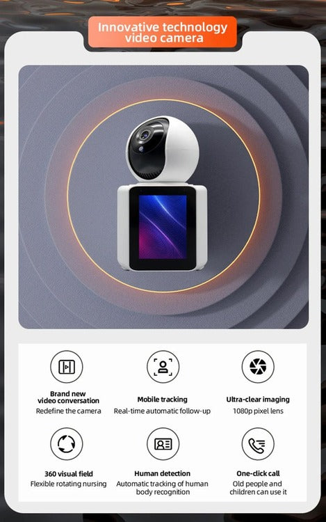 2 Way Wireless One Click Video Call Nanny Cam With 2.8" Screen