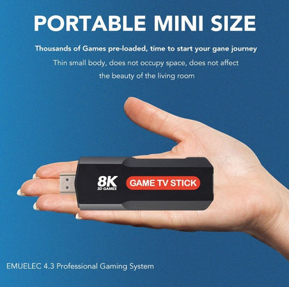 8K Ultra HD TV Stick Game Console + 2 x Wireless Controllers