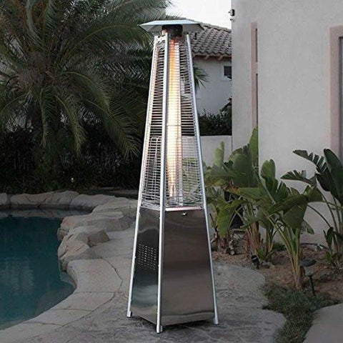Stainless Steel Gas Flame Pyramid Patio Heater - Alt View