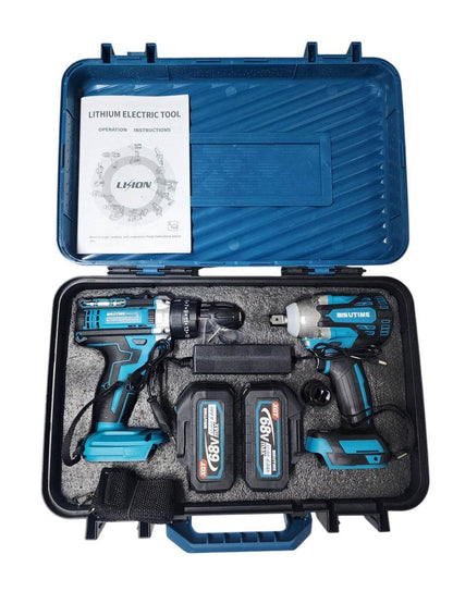 Rechargeable Hammer Drill and Impact Wrench Set (68V)(2 Batteries) - DMC Wholesale