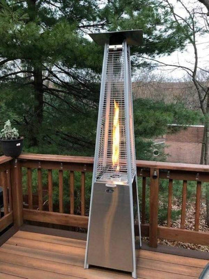 Stainless Steel Gas Flame Pyramid Patio Heater - DMC Wholesale