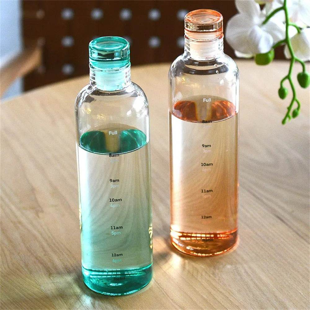 Transparent Motivational Water Bottle (500ml) - DMC Wholesale
