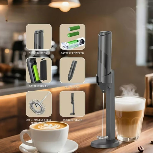 Powerful Milk Frother With Stand (Battery Operated)