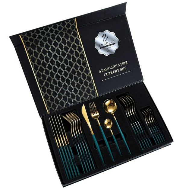 Hight Quality Polished Cutlery Set (24 pcs)(Black) - DMC Wholesale