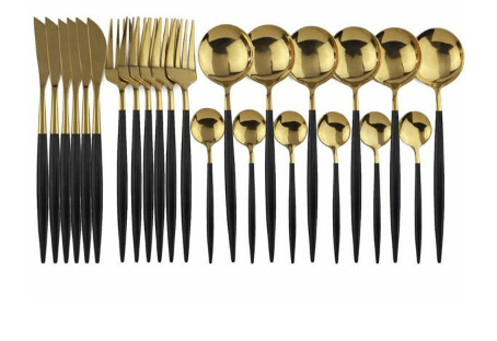 Hight Quality Polished Cutlery Set (24 pcs)(Silver) - Alt View