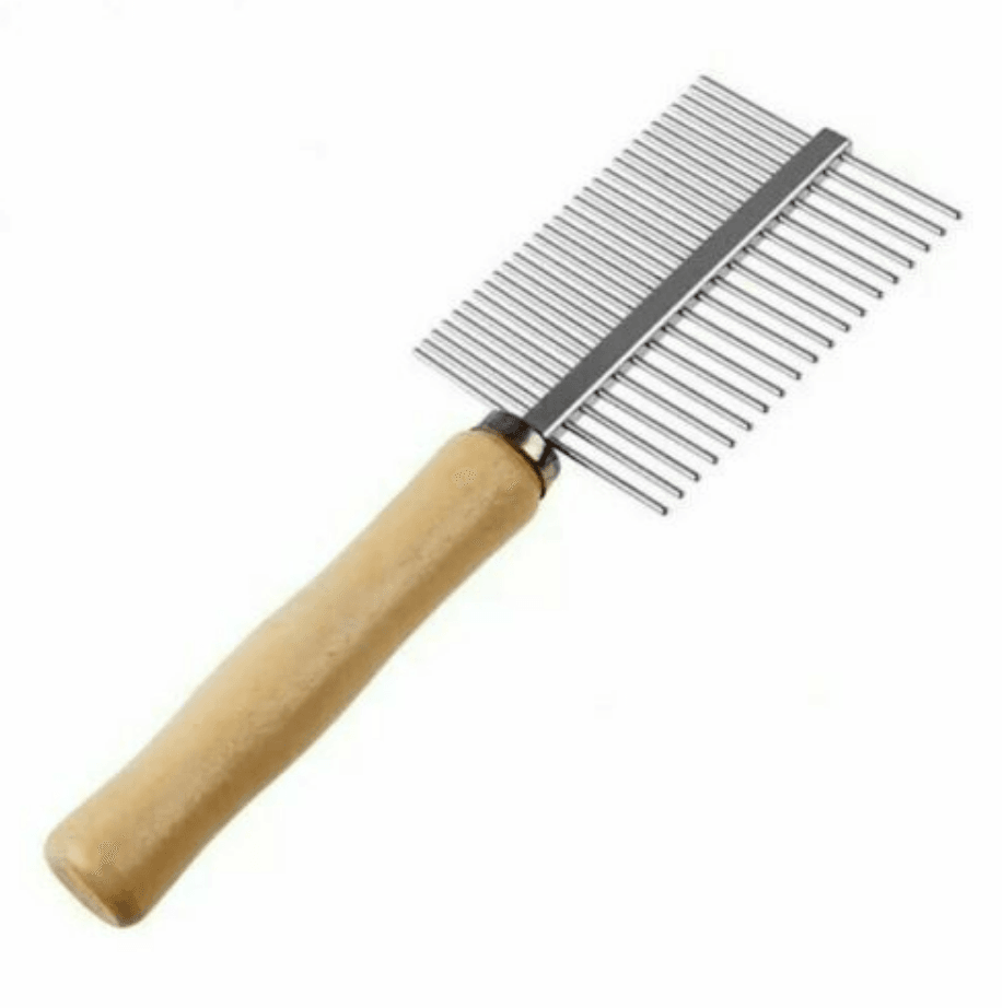 Double Sided Wooden Handle Dog Grooming Comb - DMC Wholesale
