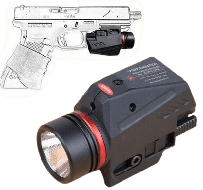 Pistol Flashlight Red Laser - DMC Wholesale