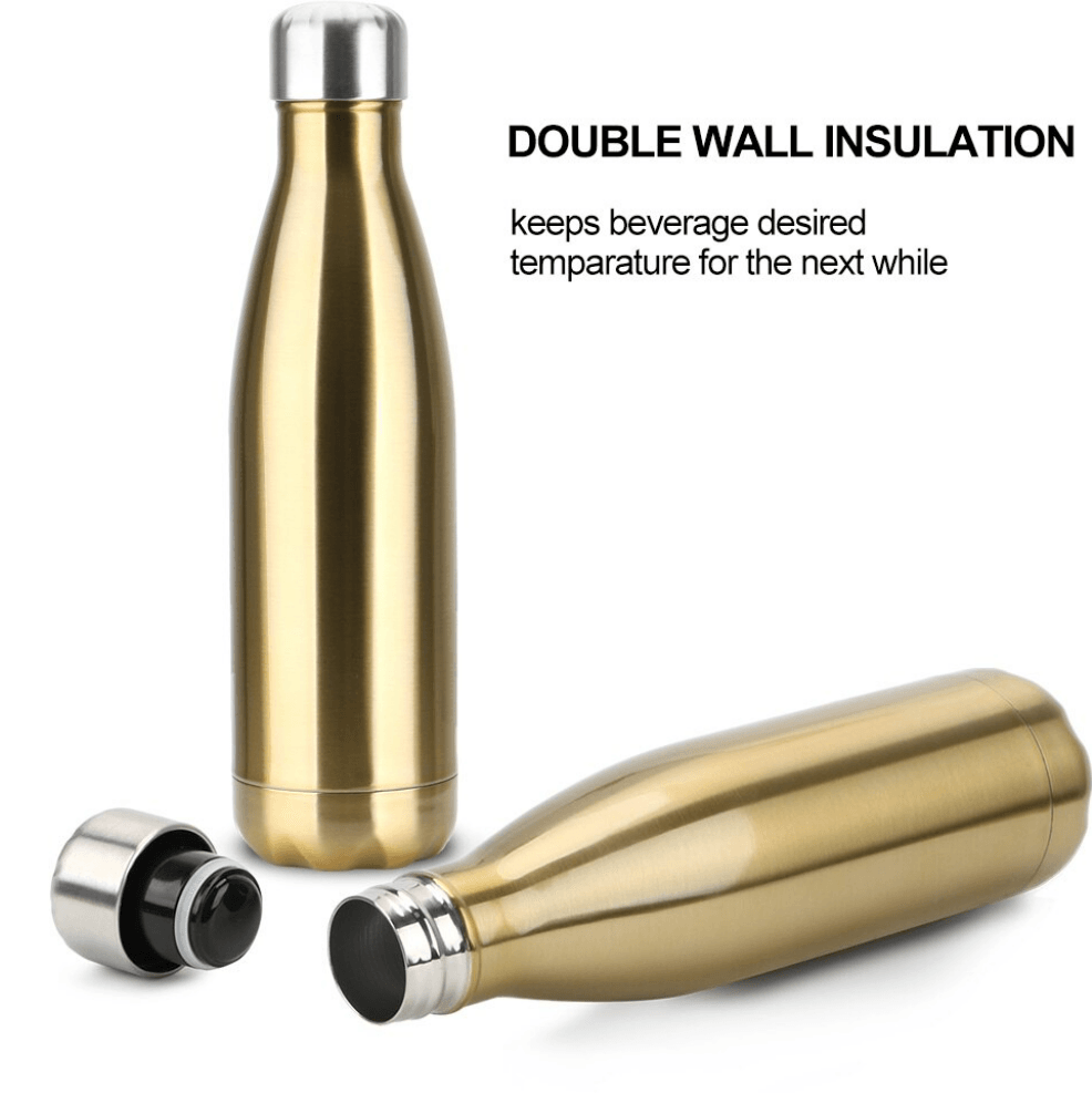 Double Wall Vacuum Insulated Stainless Steel Bottle (750ml)(Black) - DMC Wholesale