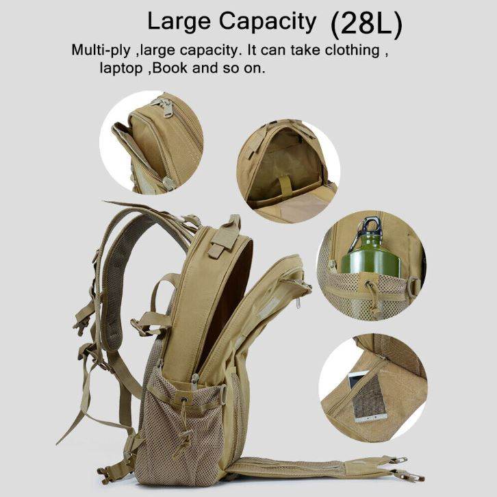 Tactical Military Backpack (Khaki) - DMC Wholesale