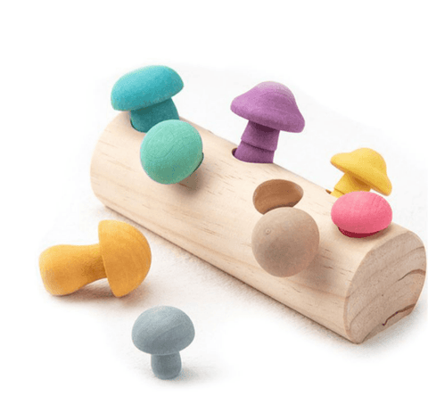 Wooden Mushroom Toys Picking Game - Alt View