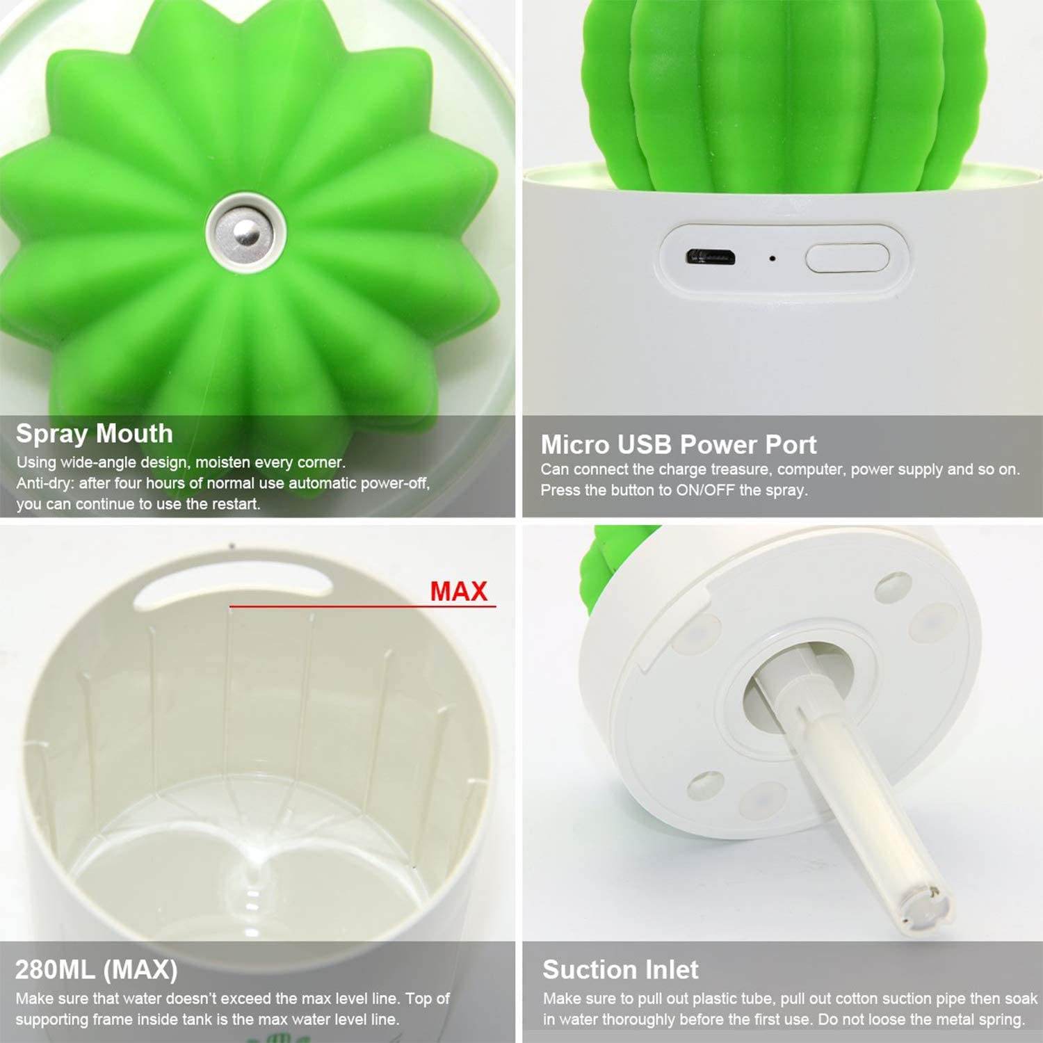USB Cactus Humidifier (280ml) - DMC Wholesale