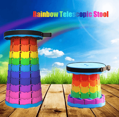 Rainbow Retractable Telescopic Portable Camping Seat - DMC Wholesale