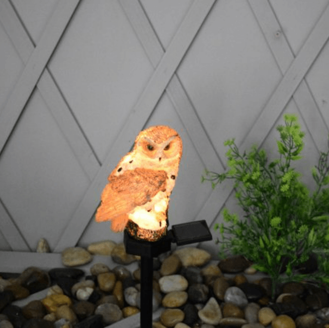 Owl Shape Light LED Solar Garden Light (White) - DMC Wholesale