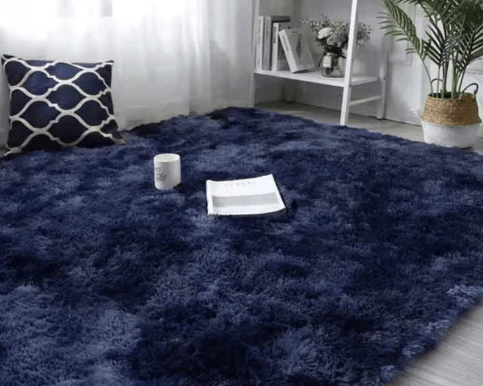 Colourful Fluffy Shag Runner (Navy) - DMC Wholesale