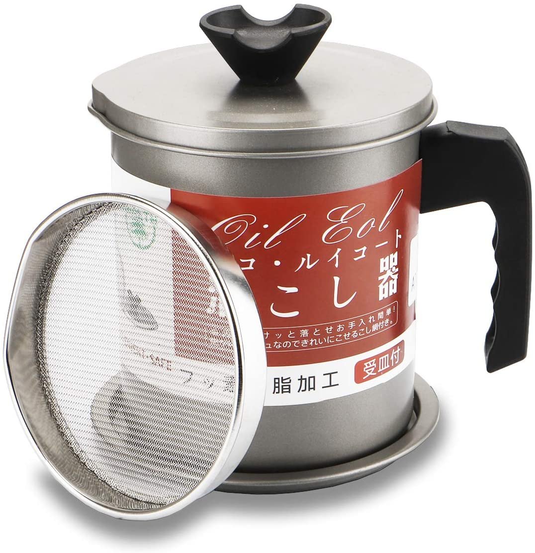 Oil Keeper Can with Fine Mesh Strainer (1.7L)